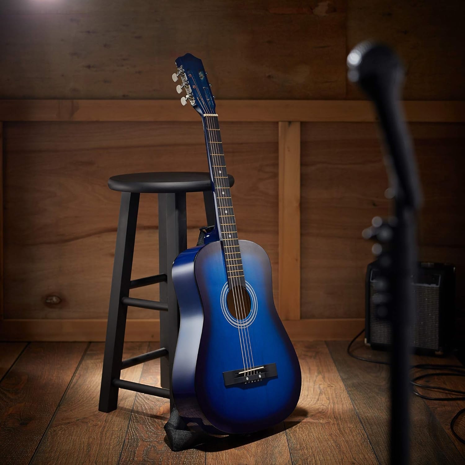 38-Inch Beginner Acoustic Guitar Package (Blue), Basic Starter Kit W/Gig Bag, Strings, Strap, Tuner, Pitch Pipe, Picks