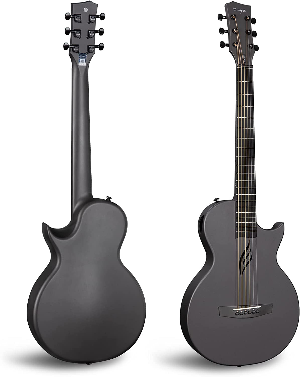 Nova Go Carbon Fiber Acoustic Guitar 1/2 Size Beginner Adult Travel Acustica Guitarra W/Starter Bundle Kit of Colorful Packaging, Acoustic Guitar Strap, Gig Bag, Cleaning Cloth, String(Black)