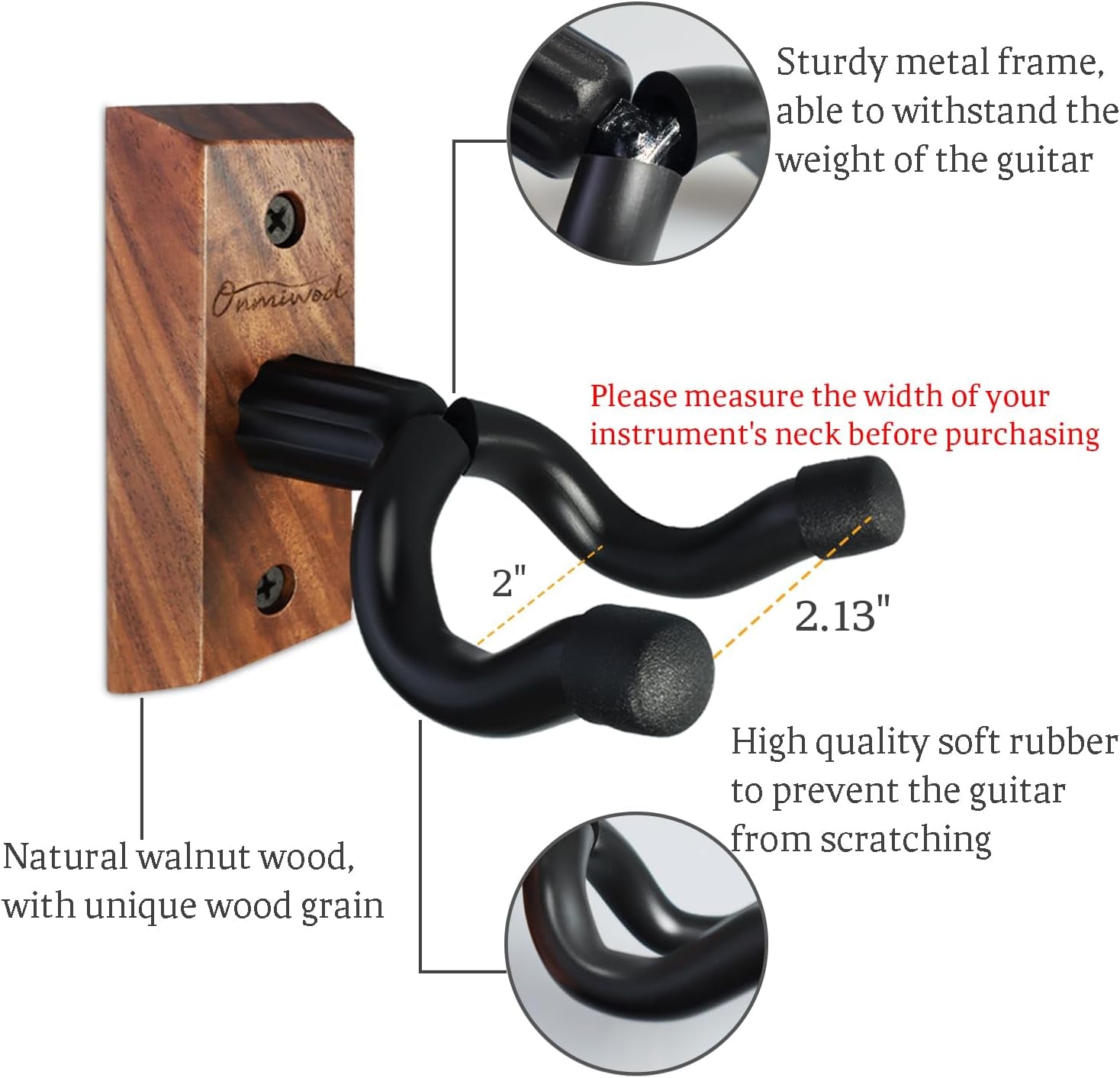 U-Shaped Guitar Wall Mount (2-Pack)