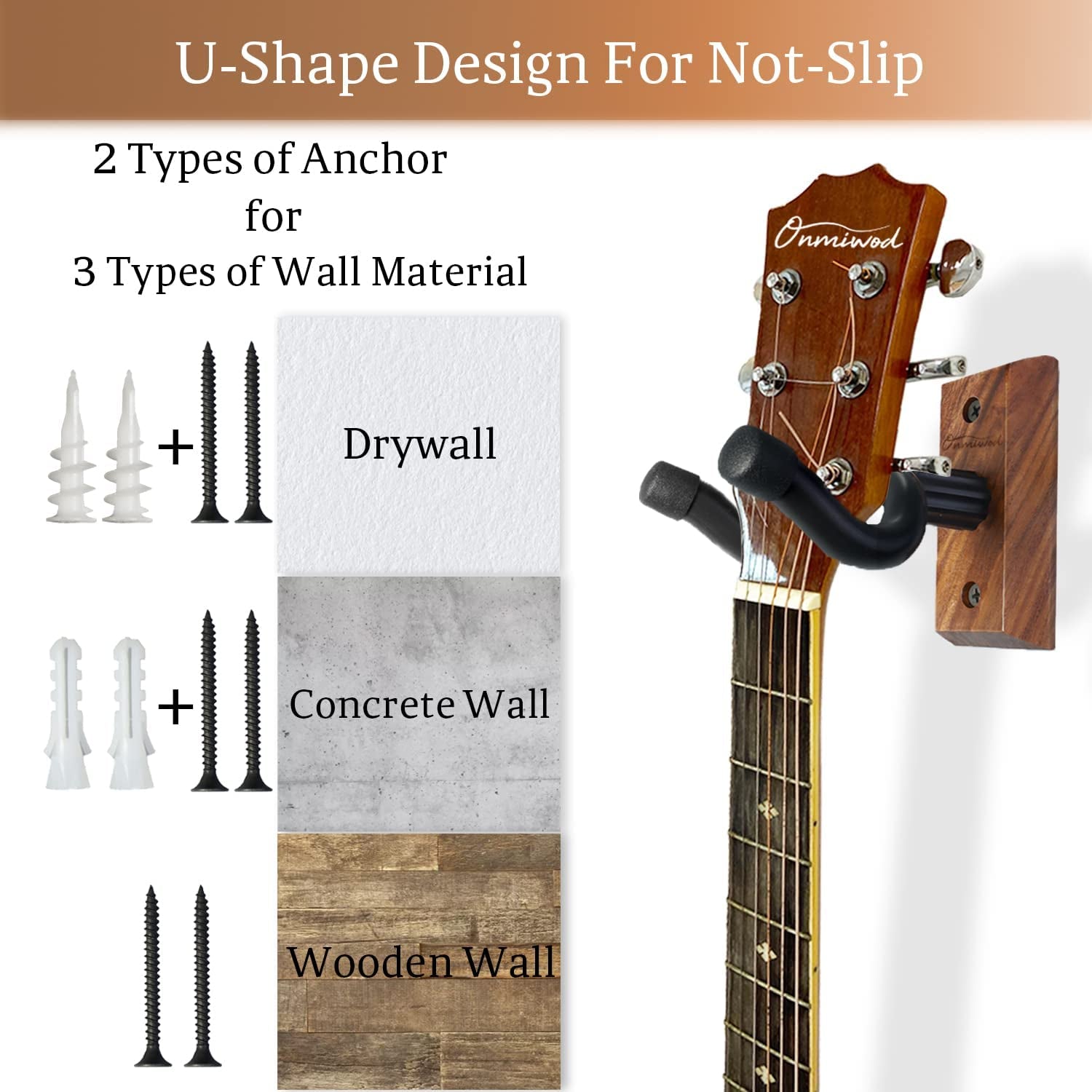 U-Shaped Guitar Wall Mount (2-Pack)