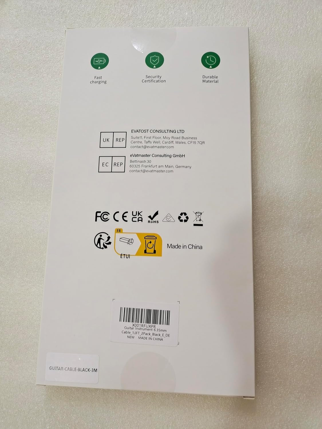 1/4 Inch TRS Instrument Guitar Cable 10Ft 2Pack,Straight 6.35Mm Guitar Bass AMP Cord,Quarter Inch 6.3Mm Male Jack Stereo Audio Balanced Line for Electric Guitar,Bass,Keyboard,Amplifier,Speaker