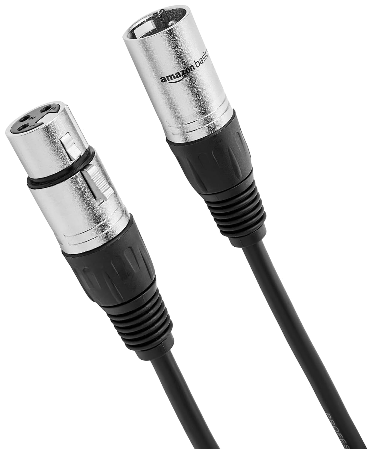XLR Male to Female Microphone Cable for Speaker or PA System, All Copper Conductors, 6MM PVC Jacket, 6 Foot, Black