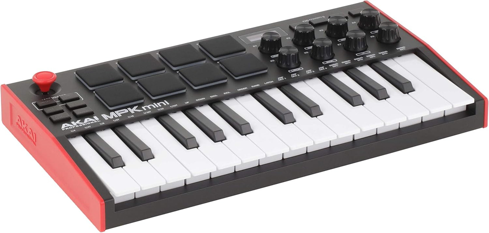 AKAI, 25 Key USB MIDI Keyboard Controller with 8 Drum Pads, 8 Assignable 360 Degree Knobs and Pro Software Suite Included, MPK Mini (MPKMINI3)