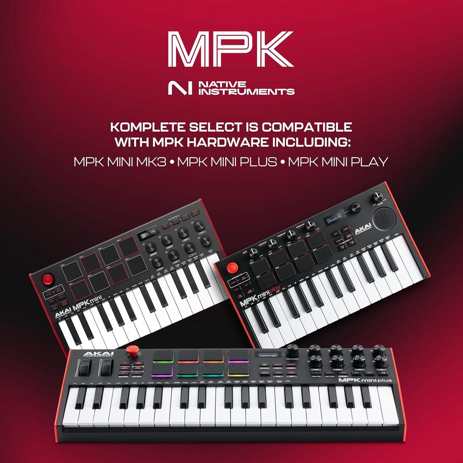 37-Key Akai MPK Mini plus - USB MIDI Keyboard Controller