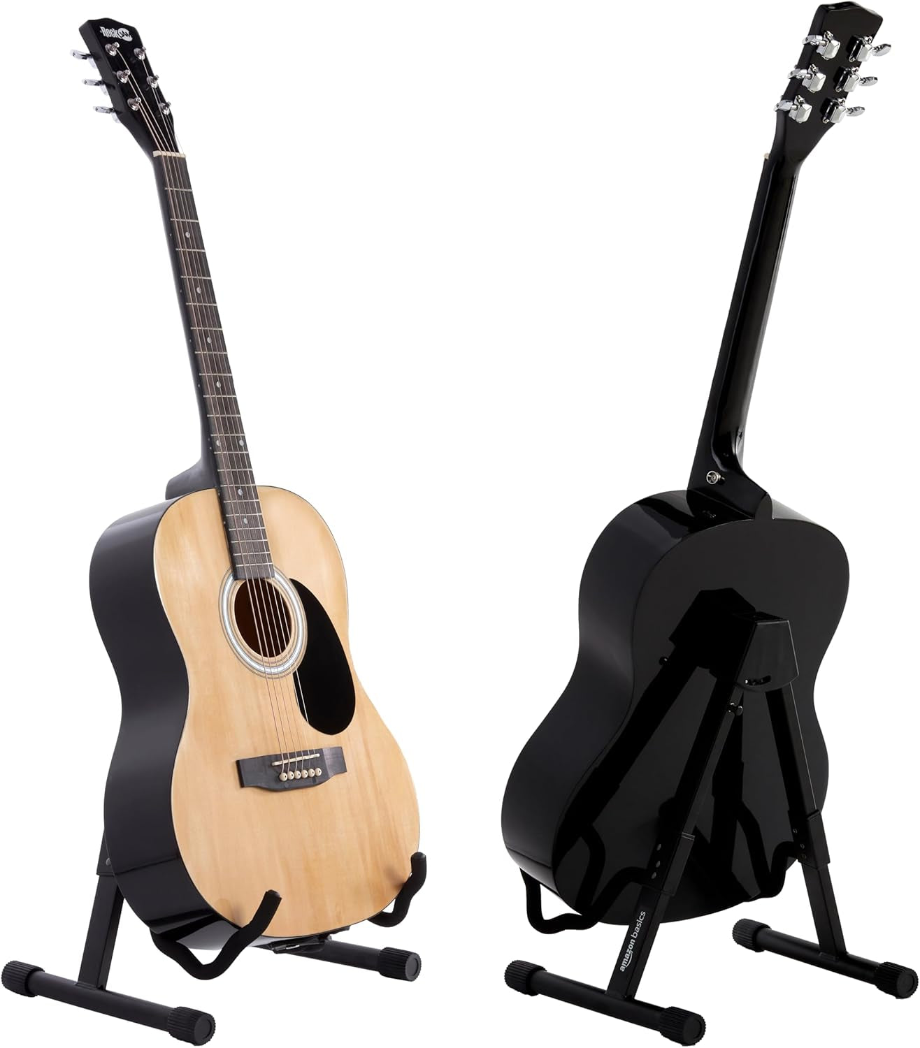Adjustable Folding Guitar Stand, A-Shape, Fully Assembled - for School Music Program, Concerts & Multiple Users, Black