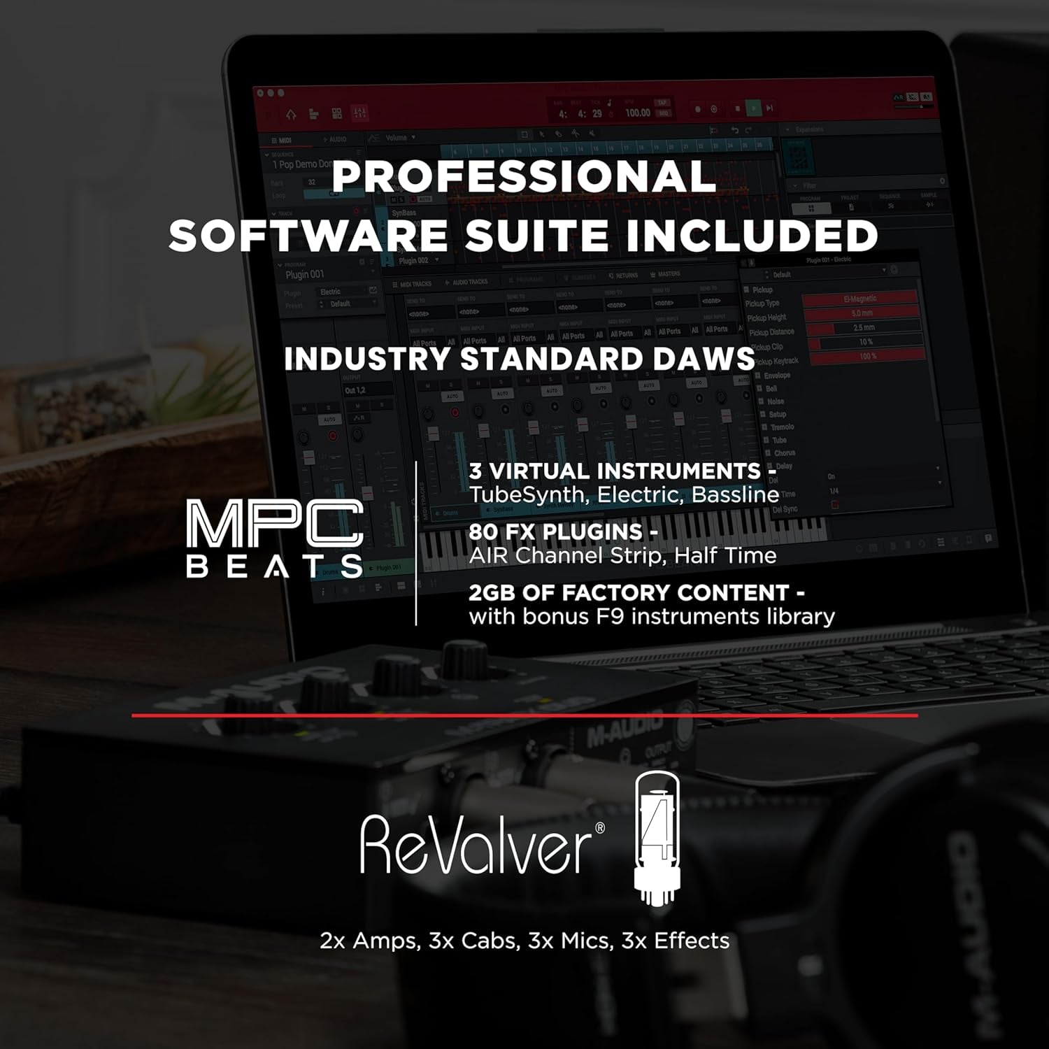 M-Track Duo – USB Audio Interface for Recording, Streaming and Podcasting with Dual XLR, Line & DI Inputs, plus a Software Suite Included