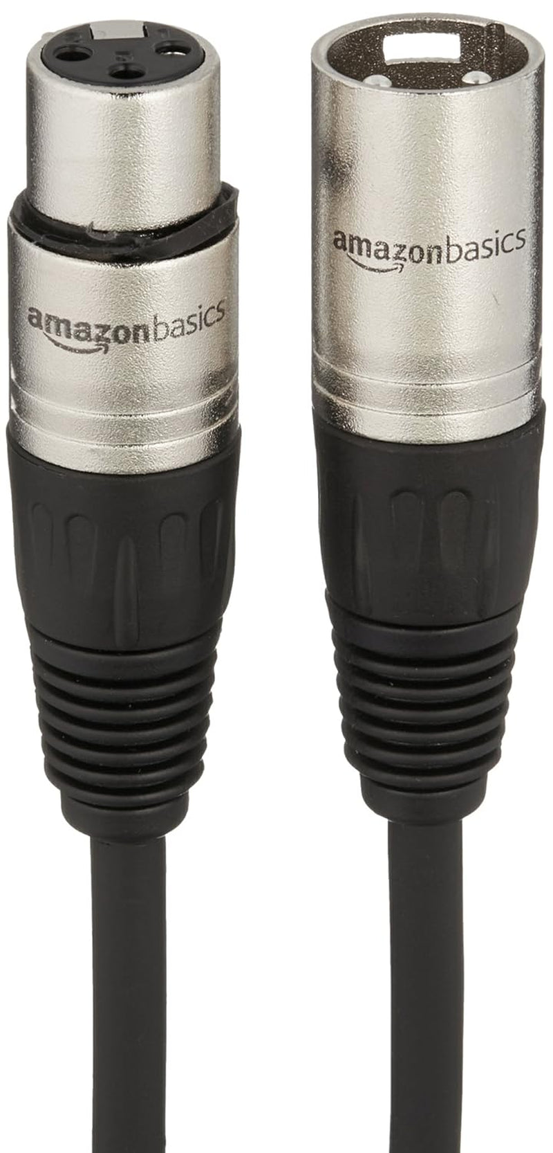 XLR Male to Female Microphone Cable for Speaker or PA System, All Copper Conductors, 6MM PVC Jacket, 6 Foot, Black