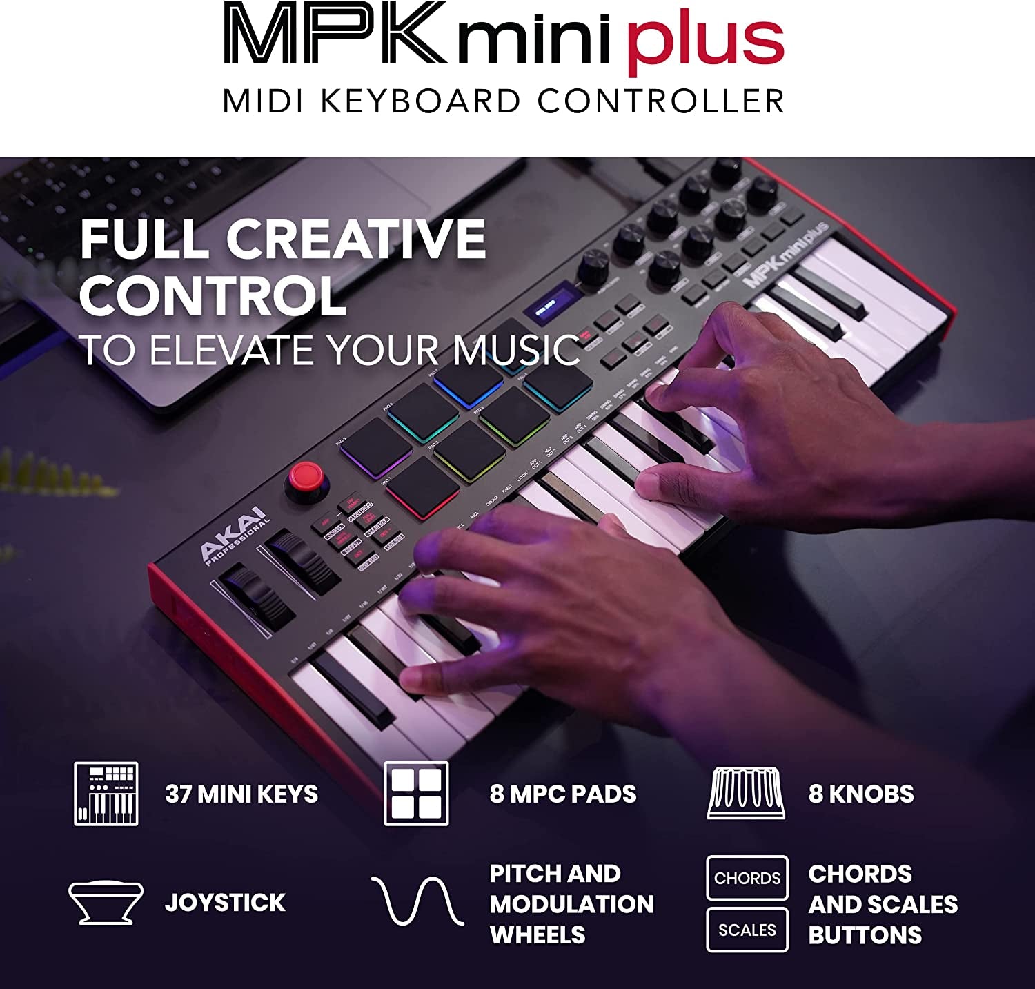 37-Key Akai MPK Mini plus - USB MIDI Keyboard Controller