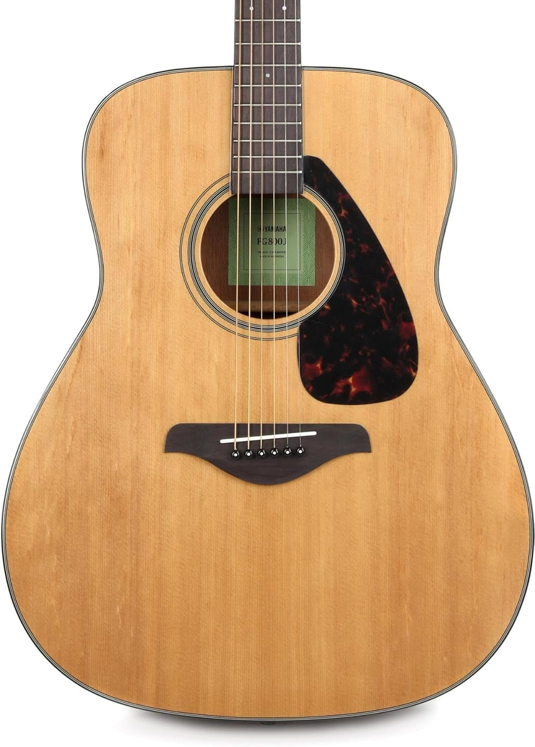 6 String Beginner Solid Spruce Top Traditional Western Dreadnought Acoustic Guitar with Rosewood Fingerboard, Natural Finish, Right, (FG800J NT)